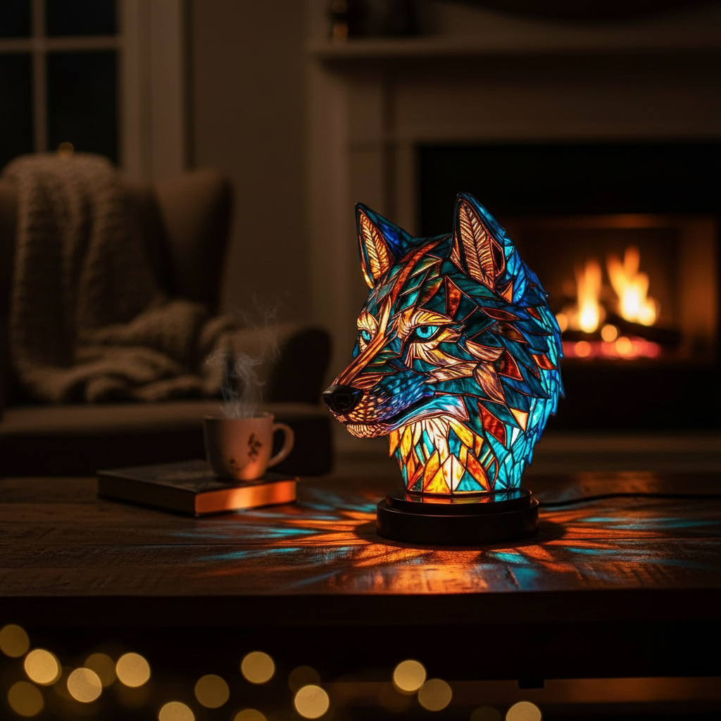 Bo the Enchanted Wolf Lamp