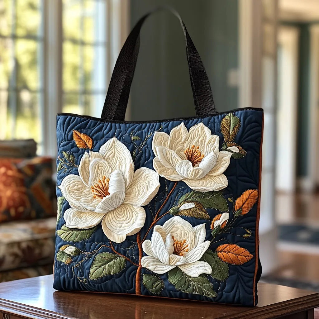 Delicate Magnolia Quilted Handbag