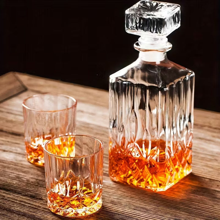 Whiskey Bottle and Glass Set