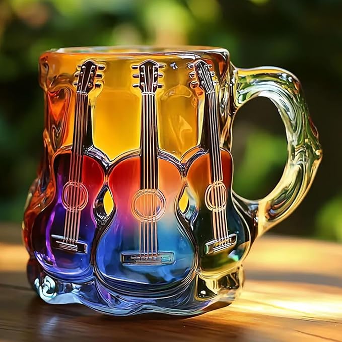 Handmade Mug with 3D Guitar Art
