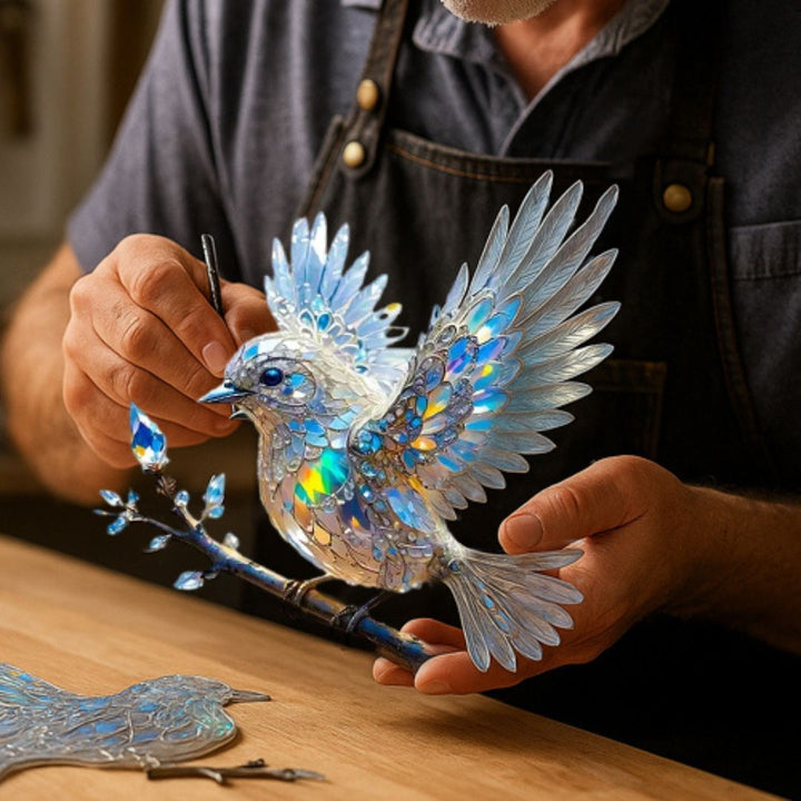 Blue Bird Spirit Lamp A Handcrafted Moment of Glow for Your Home