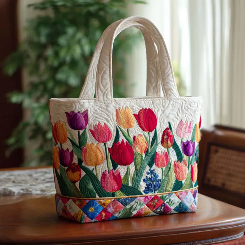 Quilted Tulips Handbag