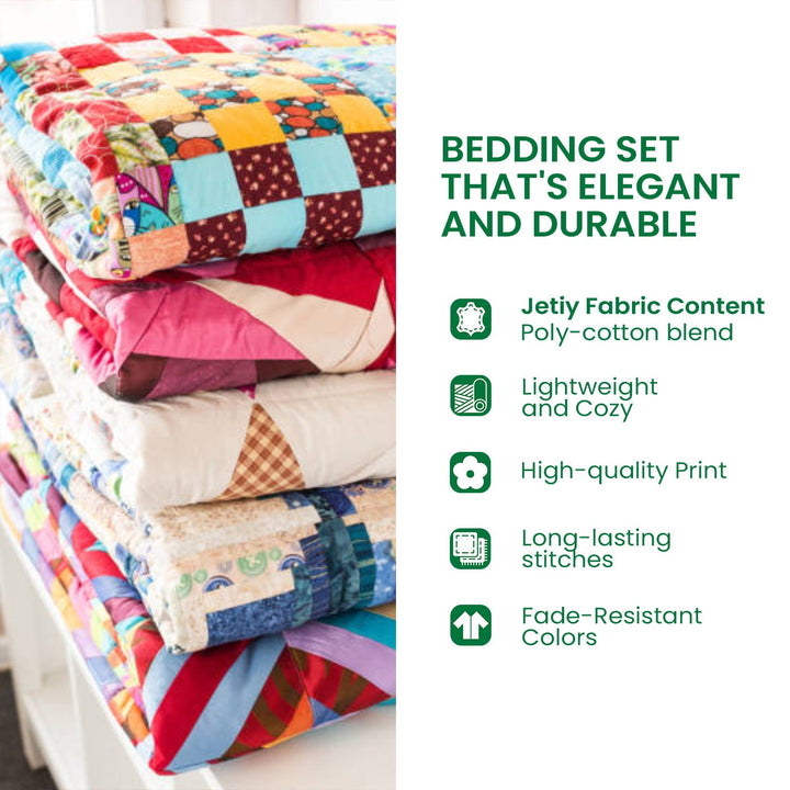 Patchwork Hearts 3-Piece Quilted Bedding Set