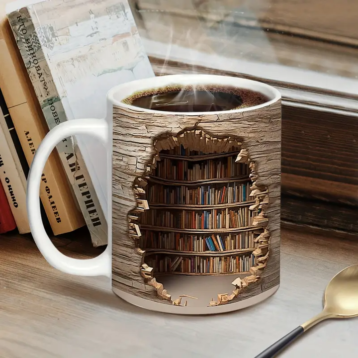 Enchanting Library Mug with Heat Activation