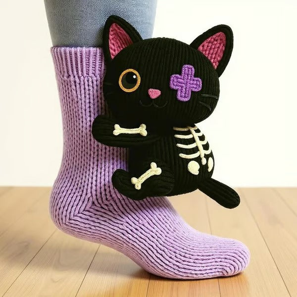Grace Black Cat Socks