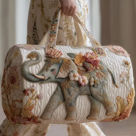 Elephant Quilted Travel Bag