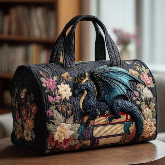 Literary Dragon Quilted Travel Bag