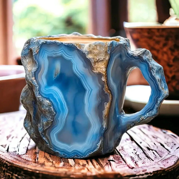 Coffee Mugs with Embedded Mineral Crystals