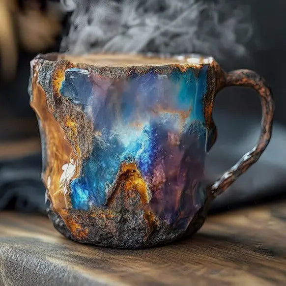 Coffee Mugs with Embedded Mineral Crystals