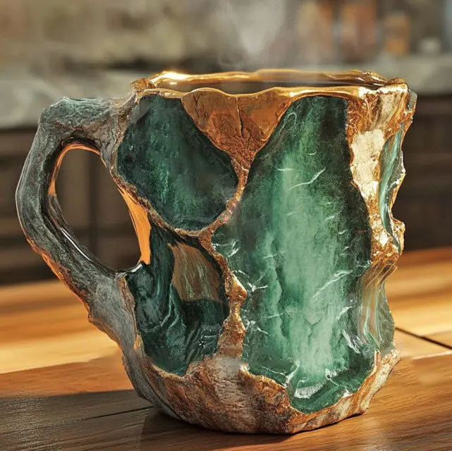 Coffee Mugs with Embedded Mineral Crystals