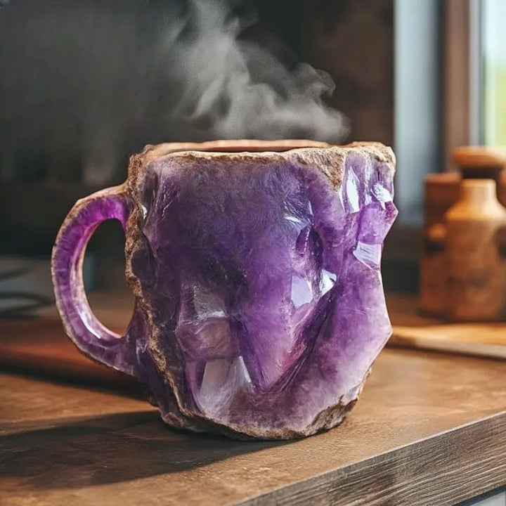 Coffee Mugs with Embedded Mineral Crystals