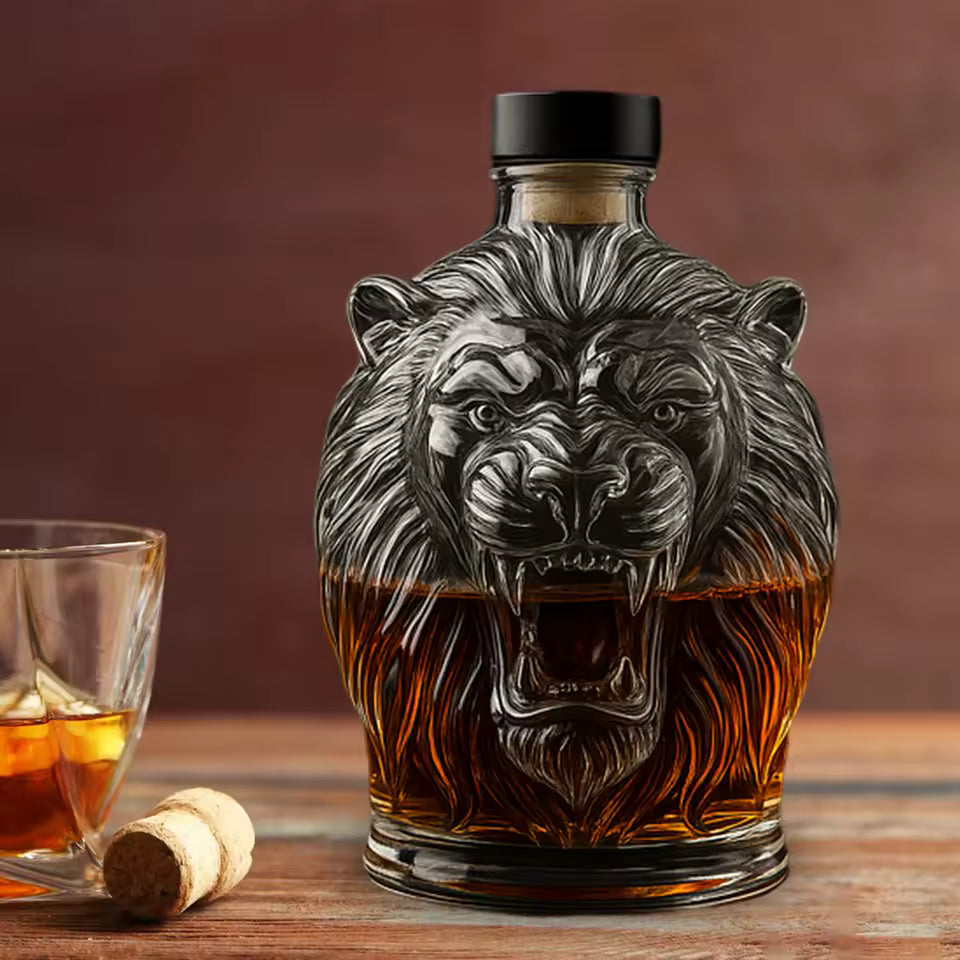 Lion Head Whiskey Bottle