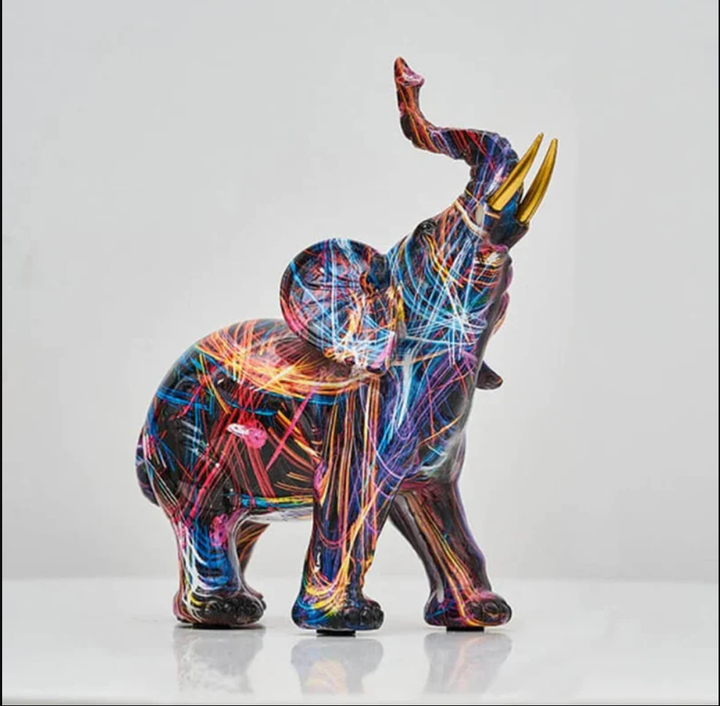 Graffiti Elephant Art Sculpture