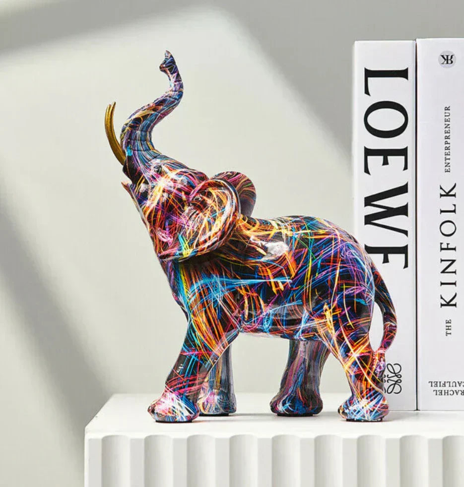 Graffiti Elephant Art Sculpture