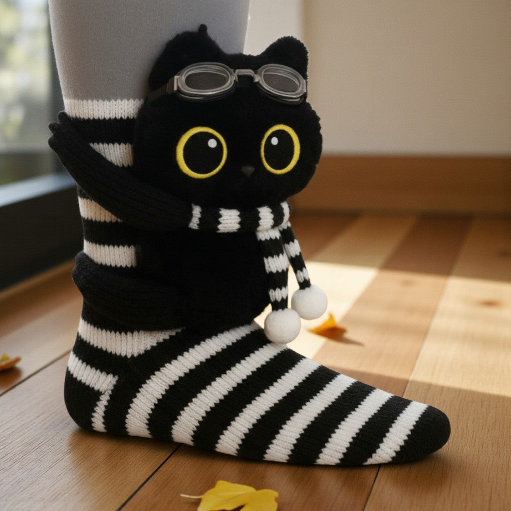 Zoe Striped Animal Socks